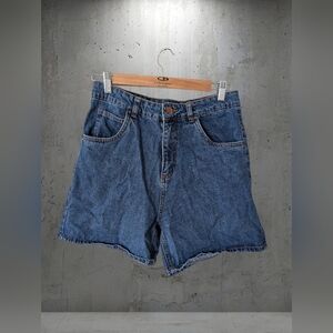 Classic High-Waist Denim Shorts - Blue